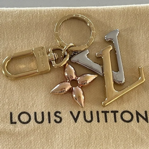 Louis Vuitton Facettes & New Wave Bag Charm Multi-Logo Key Holder Tri-Color - Picture 7 of 10
